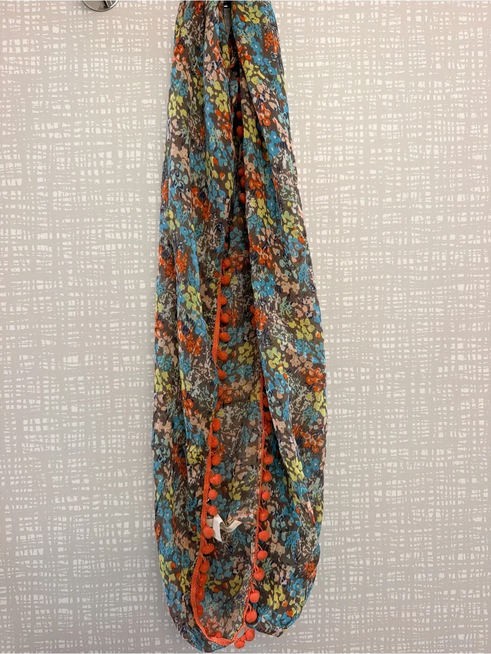 Matilda Jane Friends Forever Floral Gauzy Lightweight Pom Pom Infinity Scarf OS